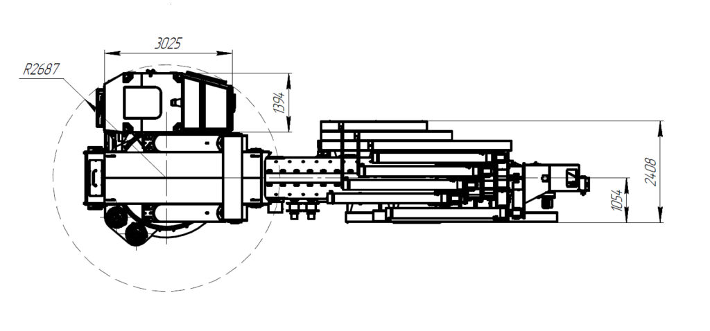 Marine Knuckle Boom Crane 29t13m Drawing