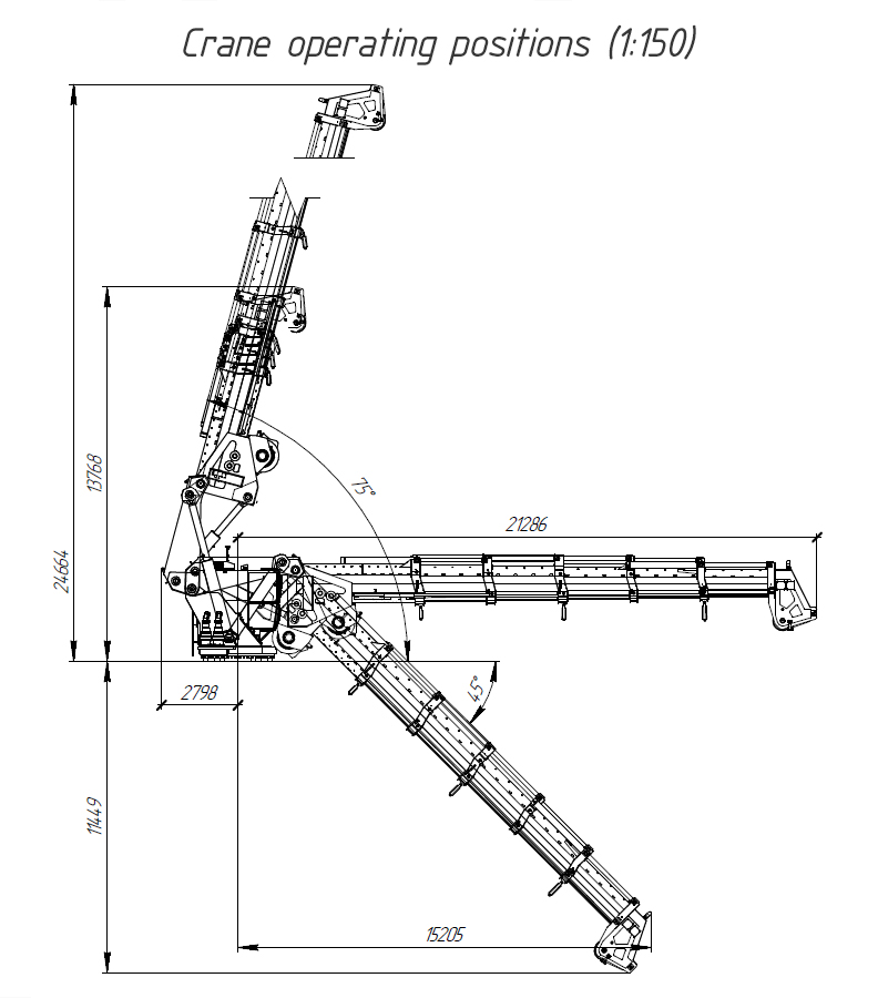 Marine Knuckle Boom Crane 29t13m Drawing