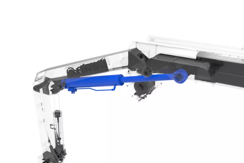 Marine Knuckle Boom Crane Model KMU 0.5TX8M-15TX55M 3D Model Telescopic Section Extension Cylinder