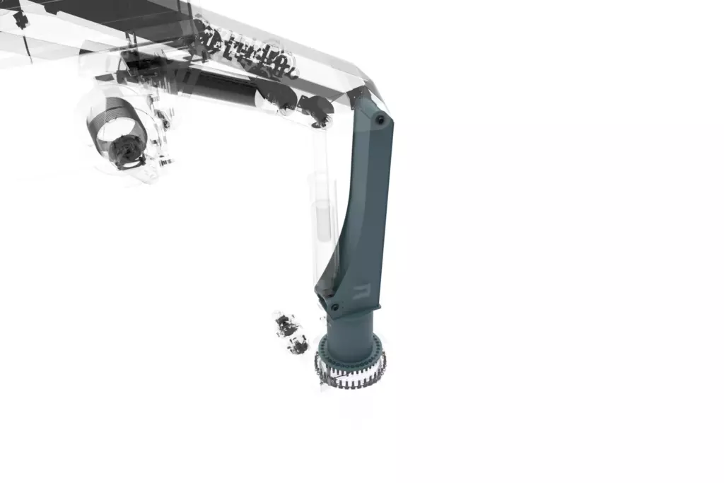 Marine Knuckle Boom Crane Model KMU 1TX10M 3D Model Column