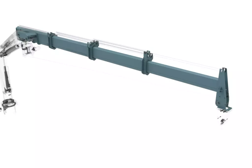 Marine Knuckle Boom Crane Model KMU 1TX10M 3D Model Telescopic Sections