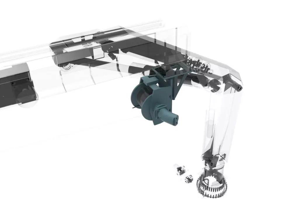 Marine Knuckle Boom Crane Model KMU 1TX10M 3D Model Winch