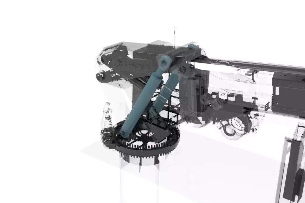 Marine Knuckle Boom Crane Model KMU 29TX13M 3D Luffing Section Hydraulic Cylinder