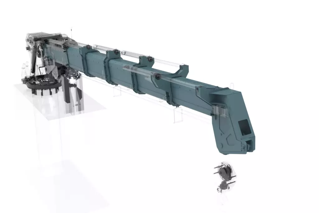 Marine Knuckle Boom Crane Model KMU 29TX13M 3D Telescopic Sections