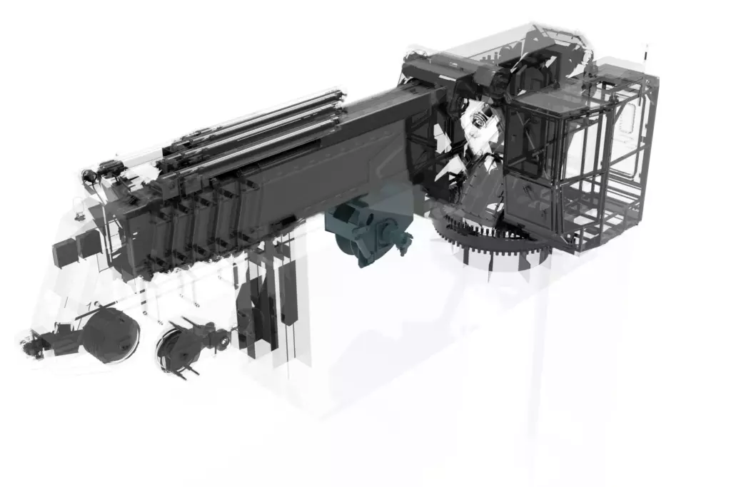 Marine Knuckle Boom Crane Model KMU 29TX13M 3D Winch