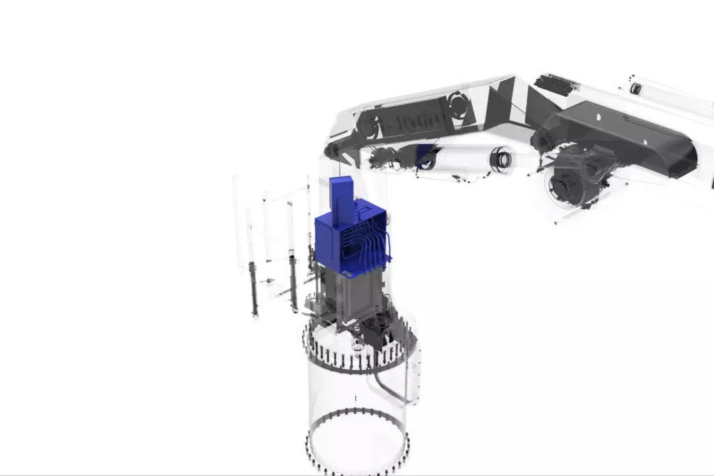Marine Knuckle Boom Crane Model KMU 2TX8M 3D Model Control Station