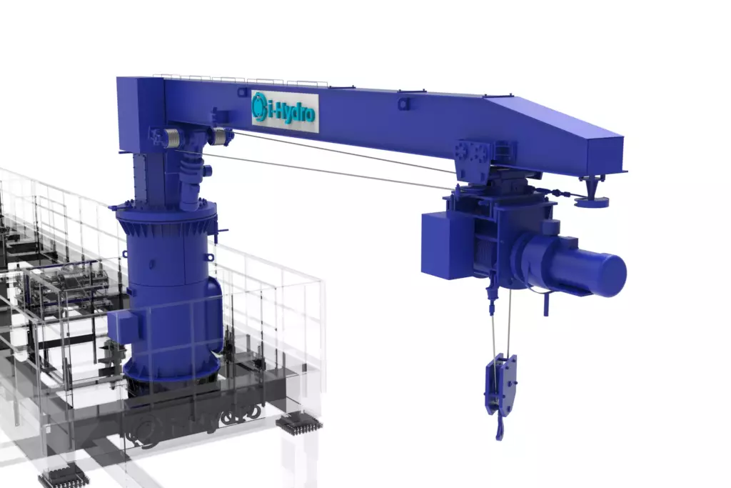 Gantry Deck Crane Model 20T with Auxiliary Manipulator 3D Model Auxiliary Crane