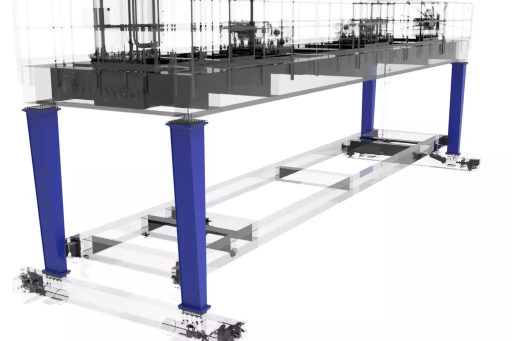 Gantry Deck Crane Model 20T with Auxiliary Manipulator 3D Model Gantry Legs