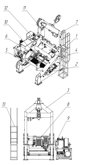 General arrangement and design of the A-type Launch and Recovery System