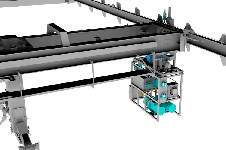Hydraulic equipment installation and trolley hydraulic power unit of the special marine overhead crane