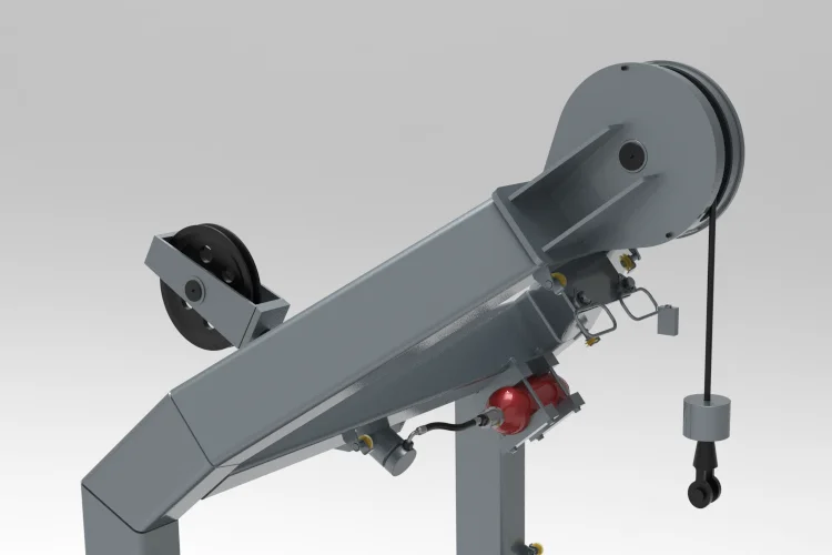 Installation of control wire ropes and damper on the A-type LARS boom