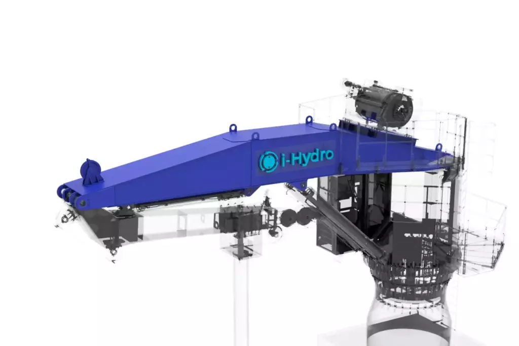 Marine Folding Boom Crane 20TX15M 3D Model Boom