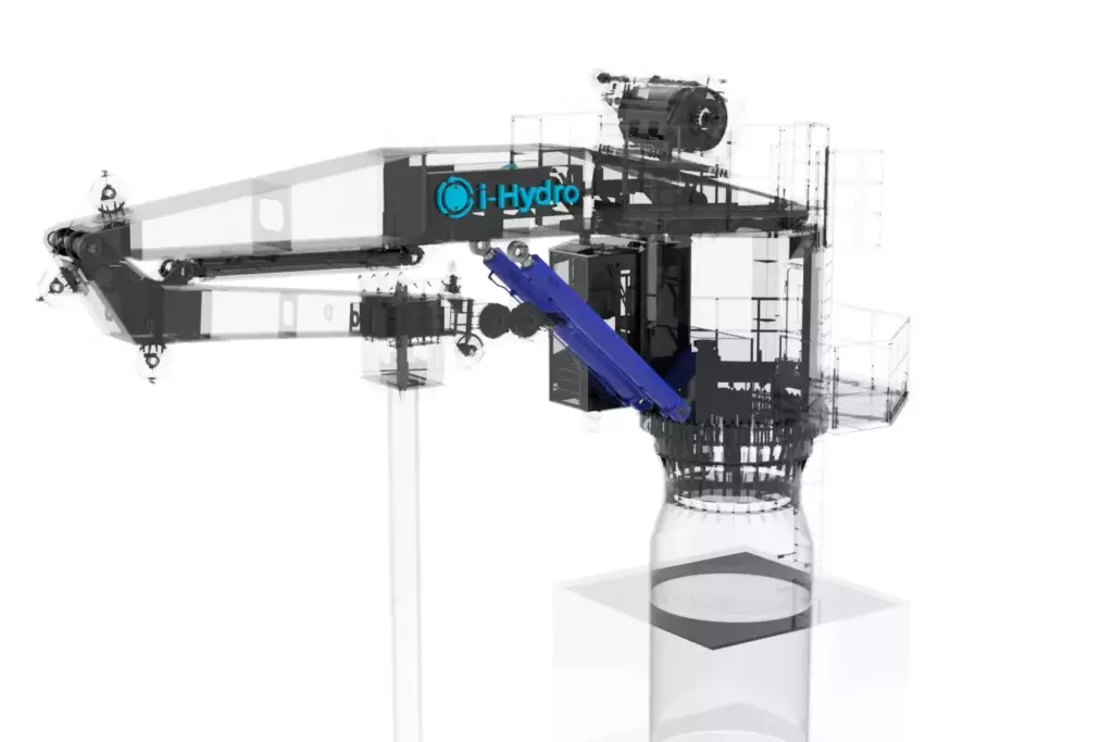 Marine Folding Boom Crane 20TX15M 3D Model Boom Hydraulic Cylinders