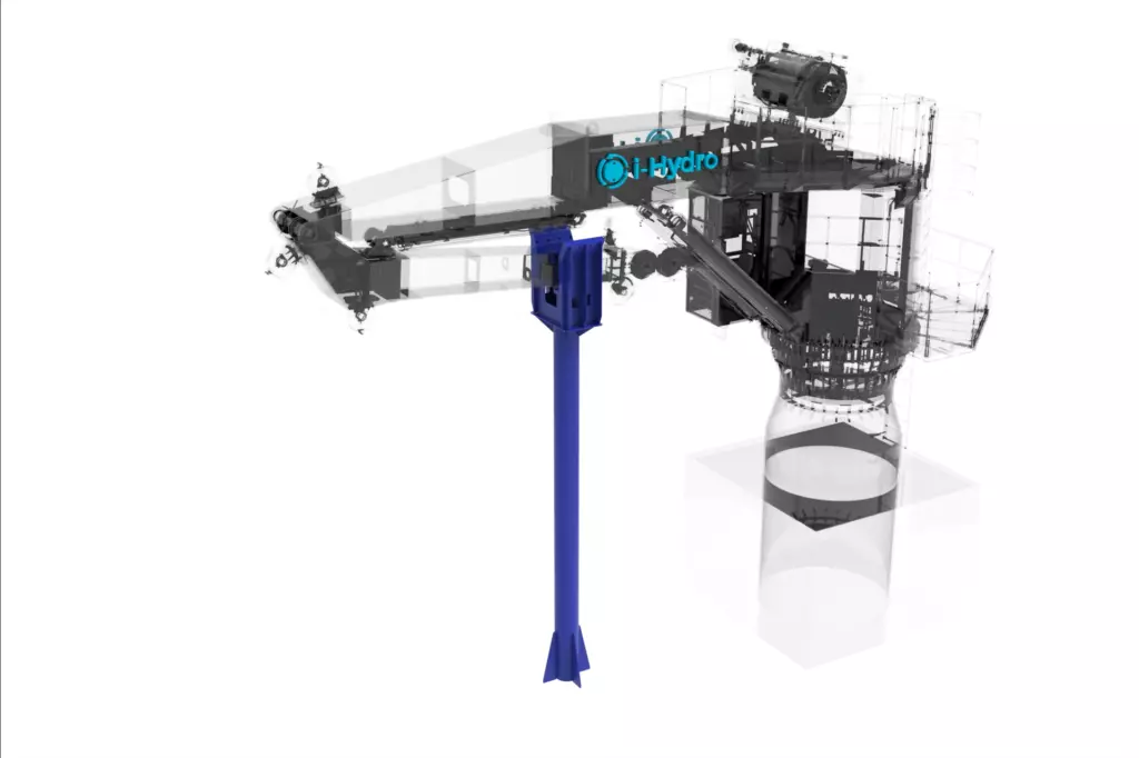 Marine Folding Boom Crane 20TX15M 3D Model Boom Rest