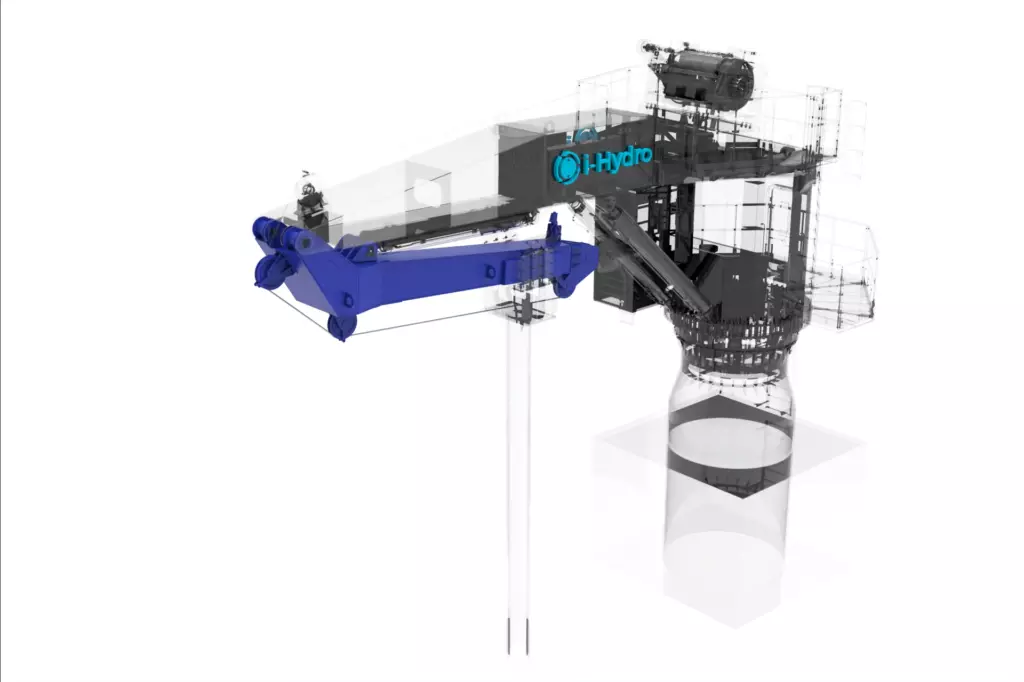 Marine Folding Boom Crane 20TX15M 3D Model Jib