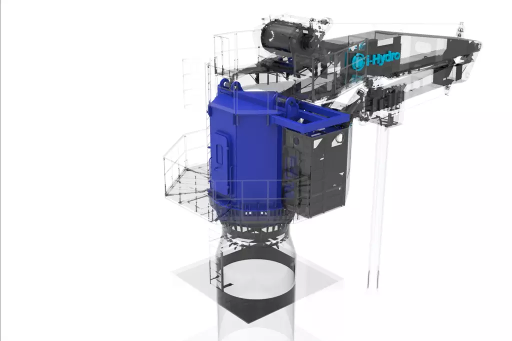 Marine Folding Boom Crane 20TX15M 3D Model Structure Housing