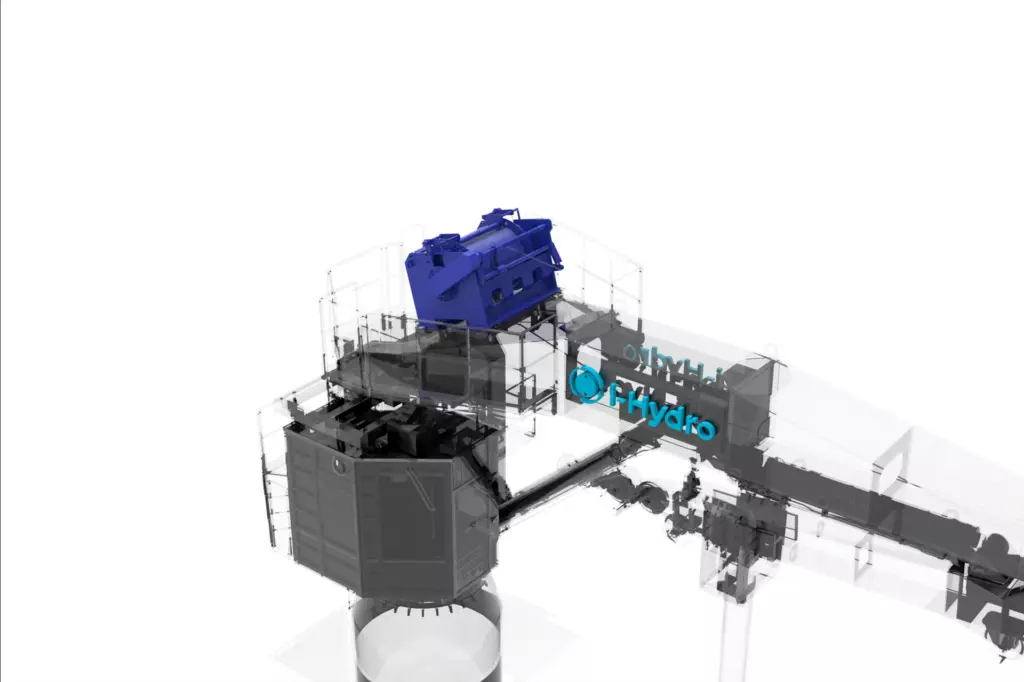 Marine Folding Boom Crane 20TX15M 3D Model Winch