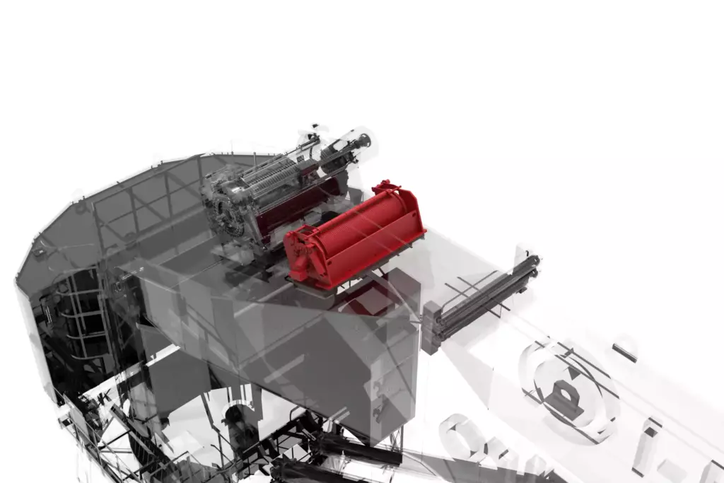 Marine Folding Boom Crane 30T 3D Model Auxiliary Winch