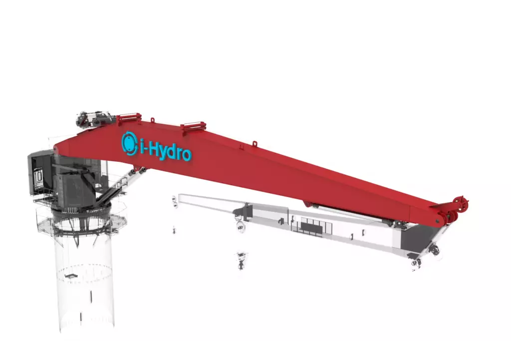Marine Folding Boom Crane 30T 3D Model Boom