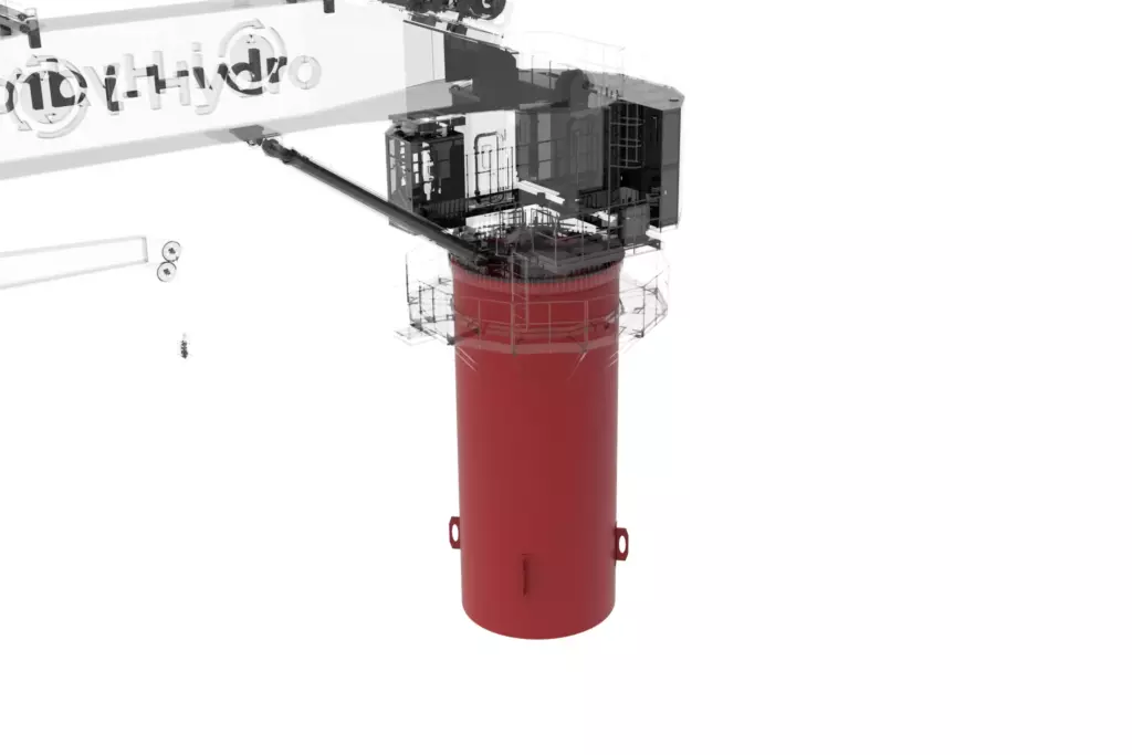 Marine Folding Boom Crane 30T 3D Model Foundation