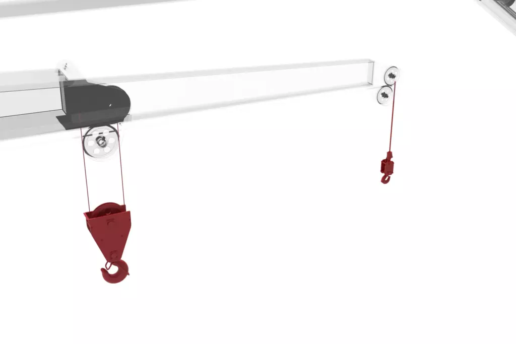 Marine Folding Boom Crane 30T 3D Model Hook Blocks
