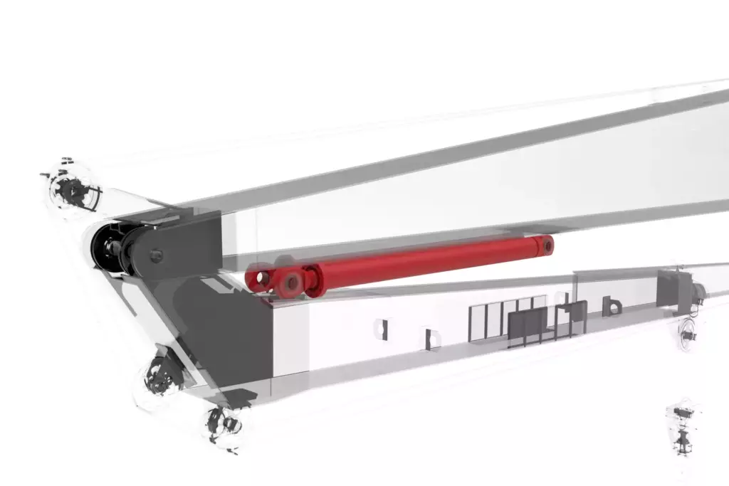 Marine Folding Boom Crane 30T 3D Model Jib Hydraulic Cylinders