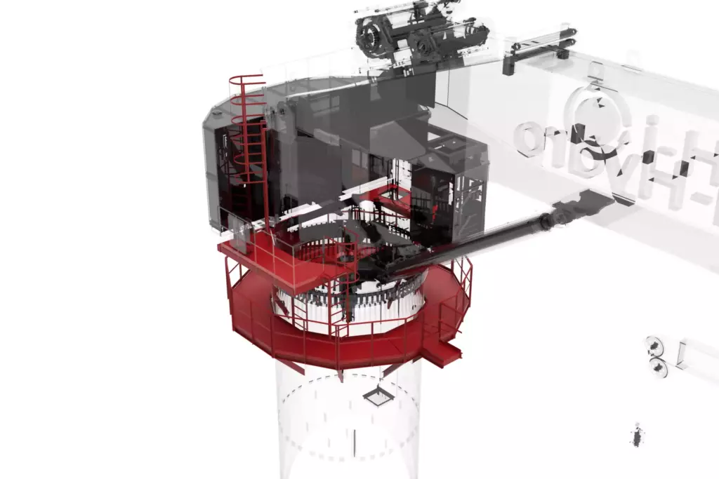 Marine Folding Boom Crane 30T 3D Model Ladders And Platforms