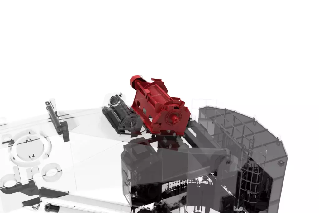 Marine Folding Boom Crane 30T 3D Model Main Winch