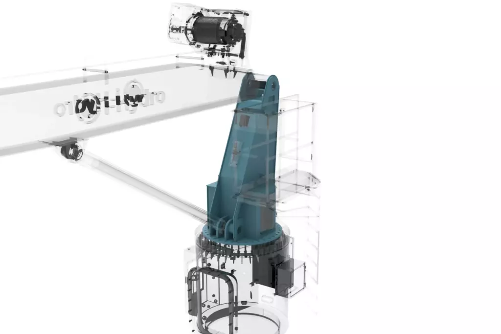 Marine Stiff Boom Crane Model 3TX9M 3D Model Structure Housing