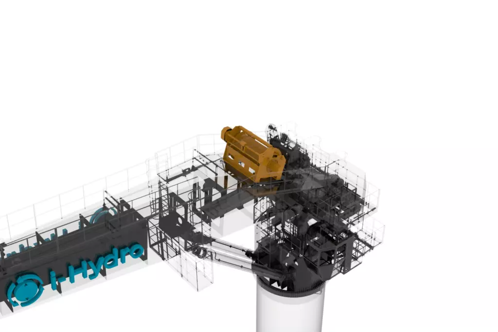 Offshore Marine Stiff Boom Crane 110T 3D Model Auxiliary Winch