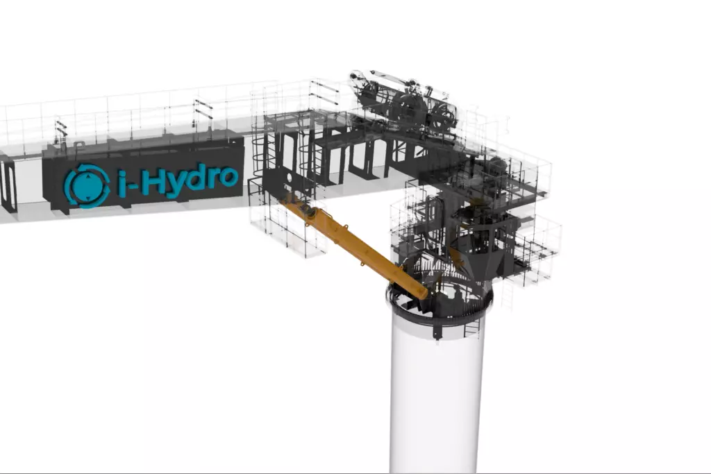 Offshore Marine Stiff Boom Crane 110T 3D Model Hydraulic Cylinders