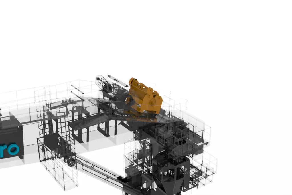 Offshore Marine Stiff Boom Crane 110T 3D Model Main Winch