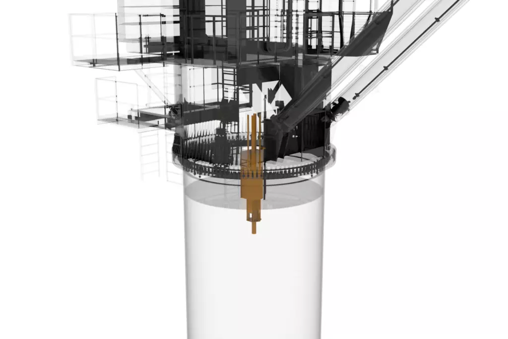 Offshore Marine Stiff Boom Crane 110T 3D Model Slip Ring