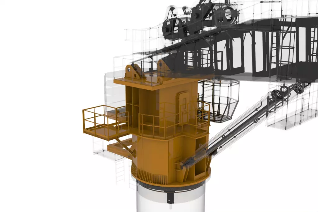Offshore Marine Stiff Boom Crane 110T 3D Model Structure Housing