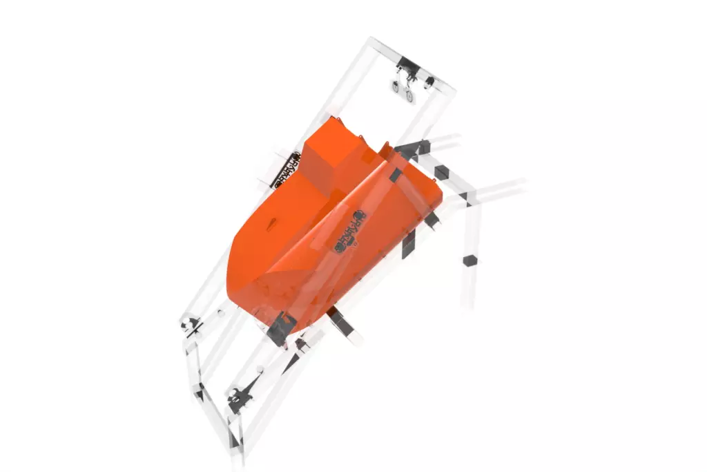Free-fall Lifeboat Davit Model 55 kN 3D Lifeboat