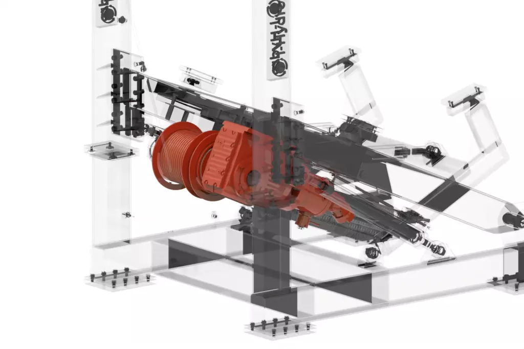 Marine A-Frame Davit 30kN 3D Model Winch