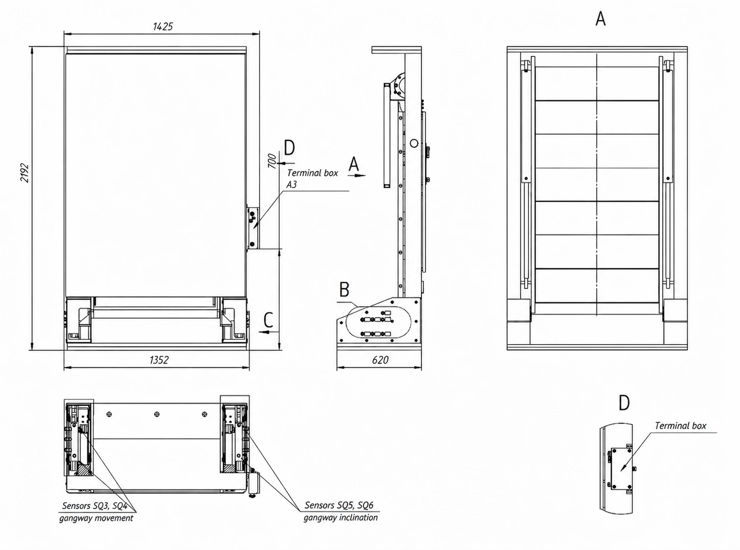 Marine Boarding Ladder Dimensions Front View
