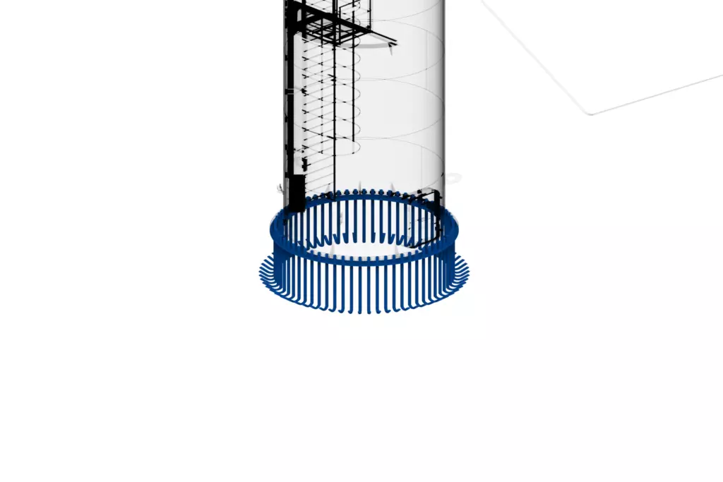 Marine Jib Crane 80T 3D Model Foundation