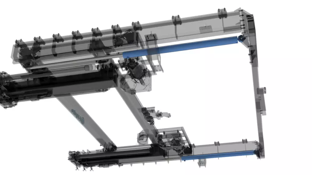 Marine Launch and Recovery System 37TX45M 3D Model Hydraulic Cylinders