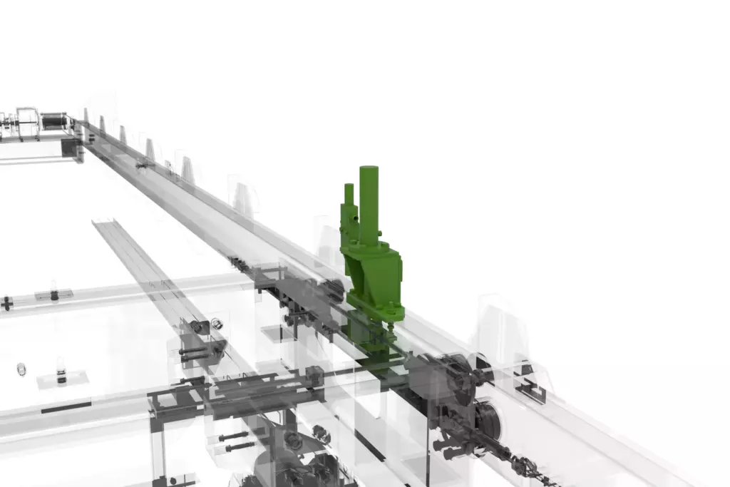 Marine Overhead Crane 3D Model Bridge Locking Mechanism