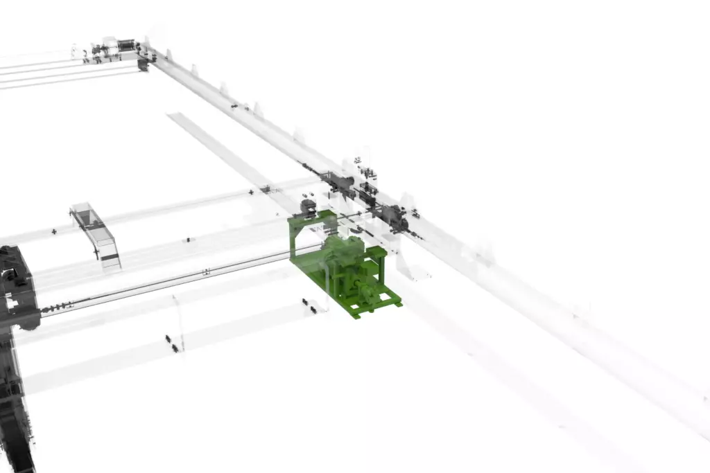 Marine Overhead Crane 3D Model Trolley Travel Drive