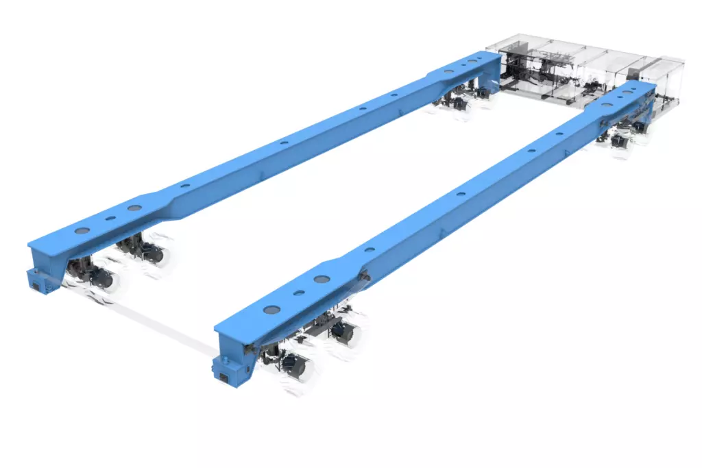 Self-Propelled Trailer 80T 3D Model Longitudinal Beams