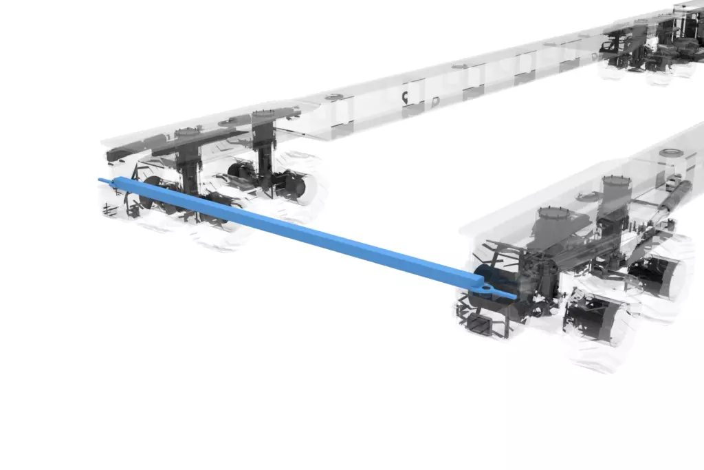 Self-Propelled Trailer 80T 3D Model Tie Bar