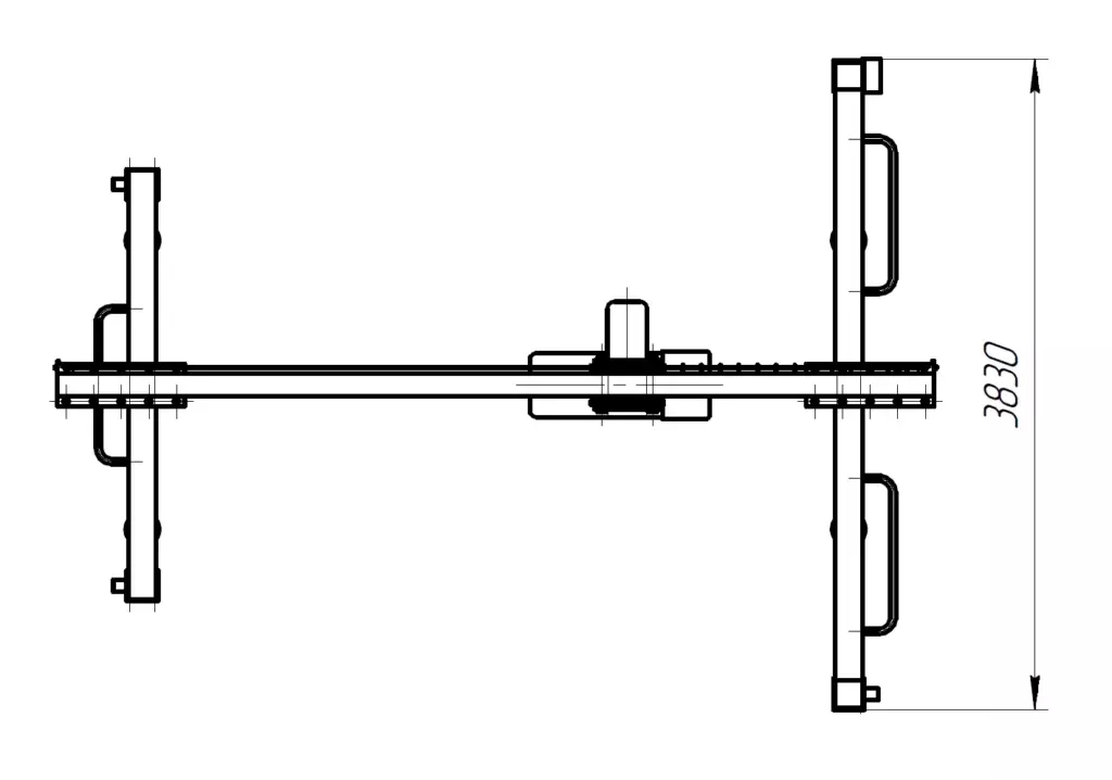 Manual gantry crane 5t general arrangement drawing top view