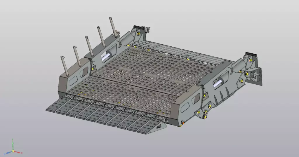 Marine ramp, dimensions 4x4m, isometric view
